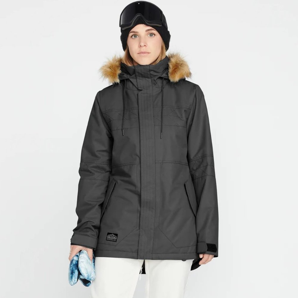 NEW Volcom Womens Fawn Insulated Jacket Skiing Snowboarding Black Sz M
